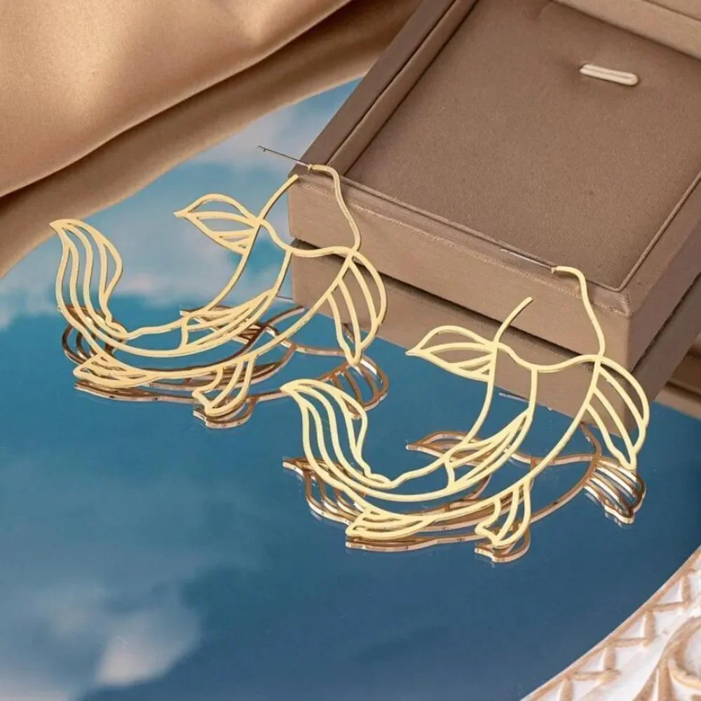 3for$20 2pcs/Set Lucky Fish Shaped Earrings, Symbolizing Fortune And Wealth